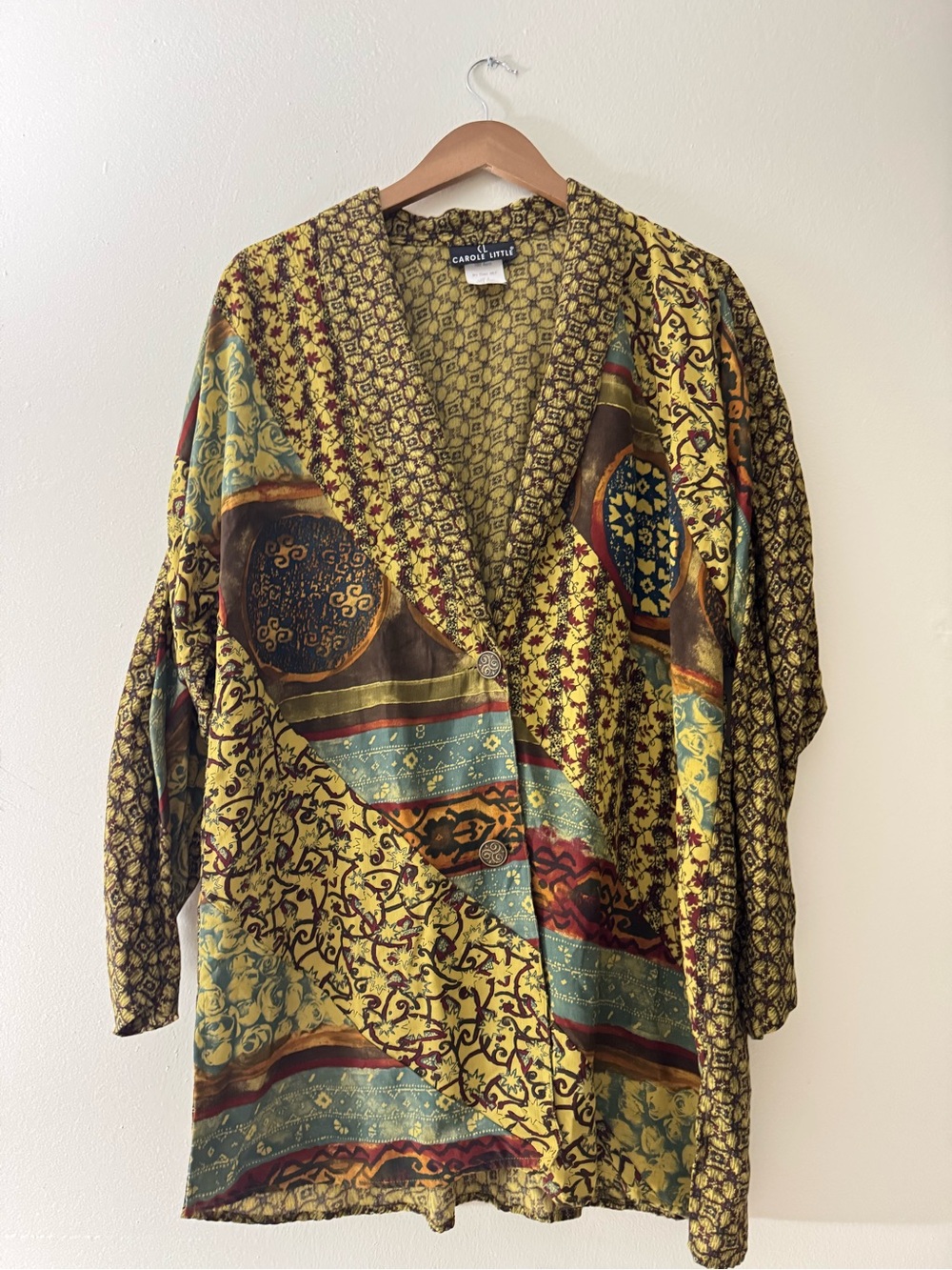 Carole Little Multicolor Patterned Open-Front Jacket